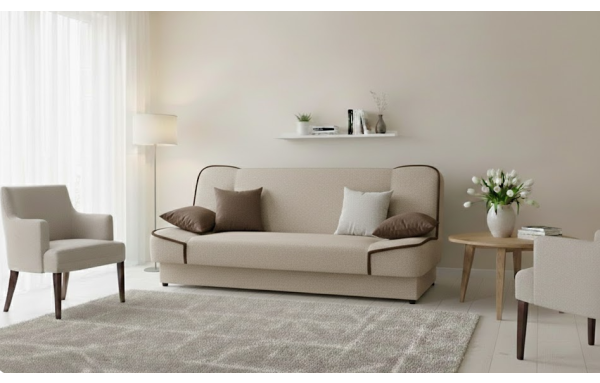 wersalka kanapa MAXIM II 16 krem melanż spanie sprężyny rozkładana pojemnik